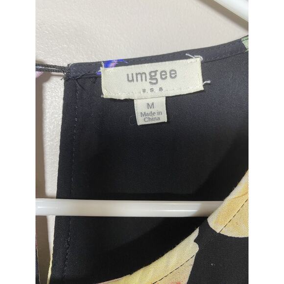 UMGEE Tropical Floral Mini Dress Cold Shoulder Flowy Summer Travel Size MEDIUM - Picture 3 of 8